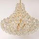 Chandelier, brass and crystal glass by Kinkeldey, Germany, 1970s.