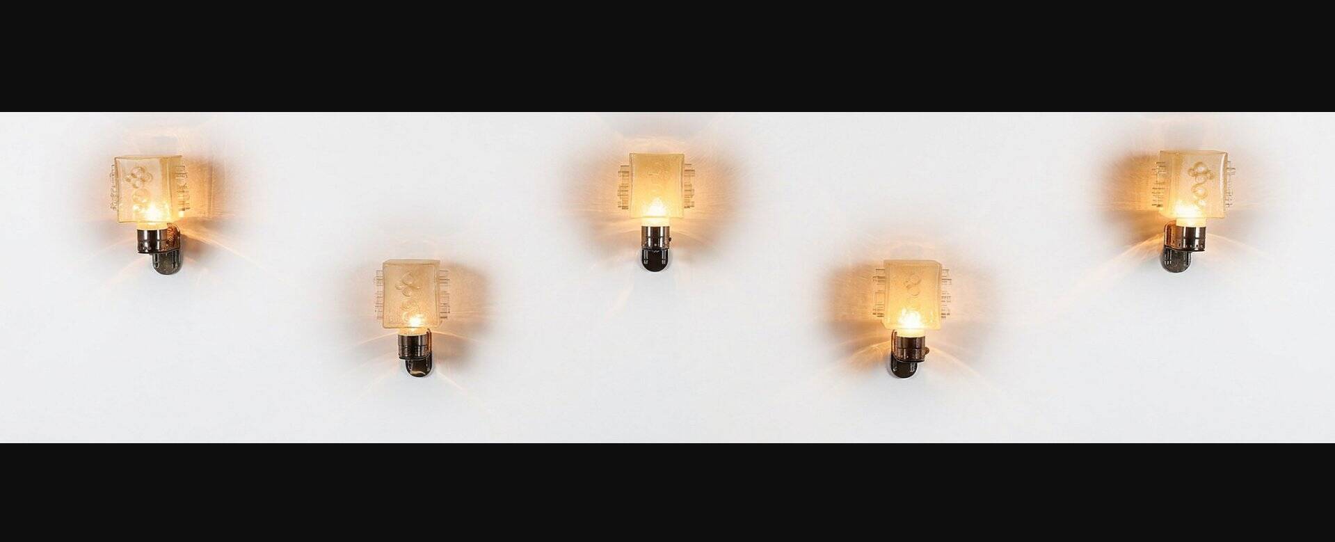 Rare Set of 5 Sconces by Albano Poli for Poliarte 1960s