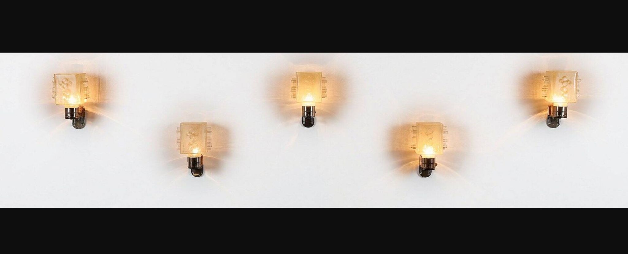 Rare Set of 5 Sconces by Albano Poli for Poliarte 1960s