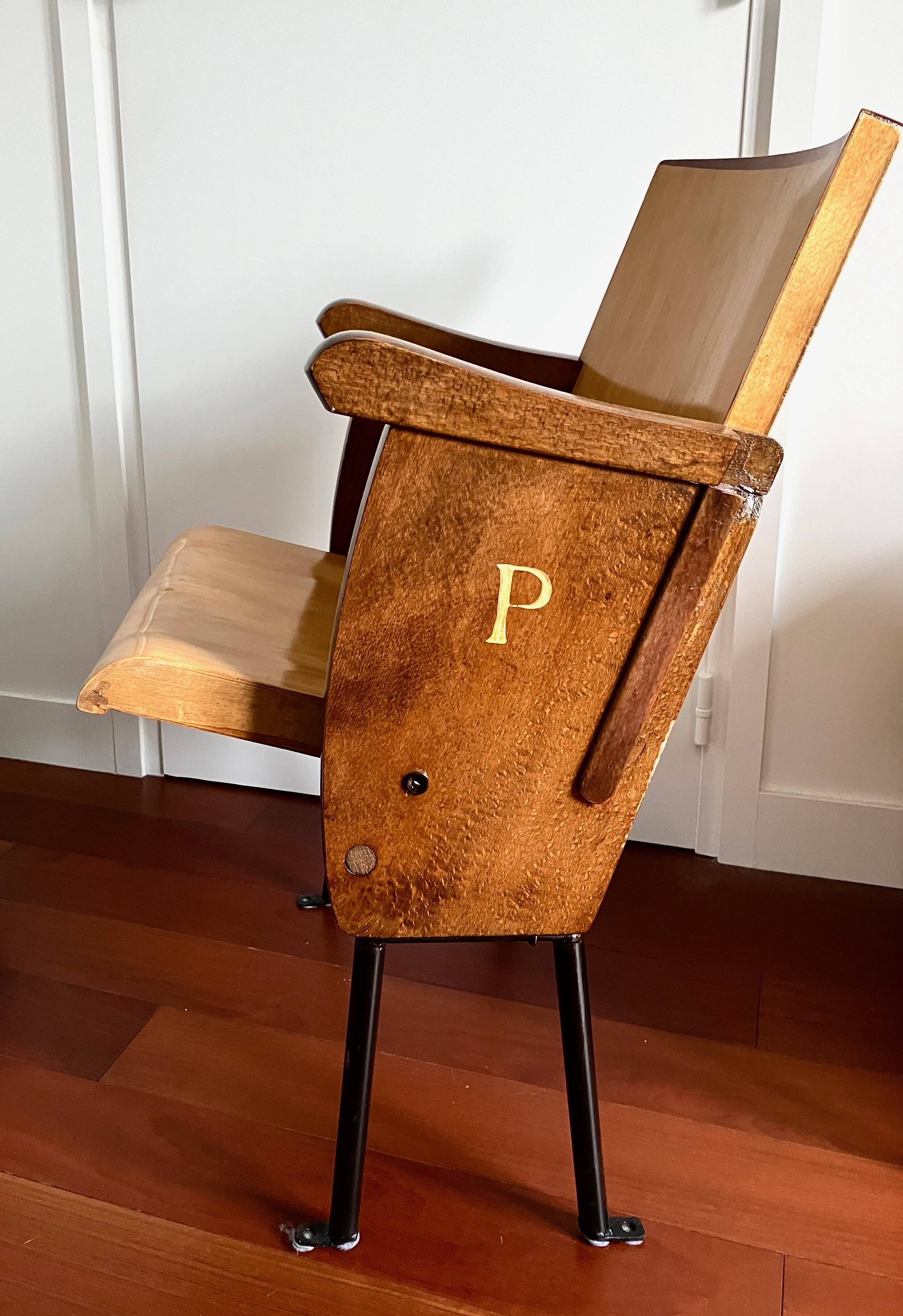 Old cinema or theater folding seat