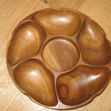 Turning wood dish for aperitif