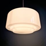 Art Deco pendant light in white opaline, 1920s-30s