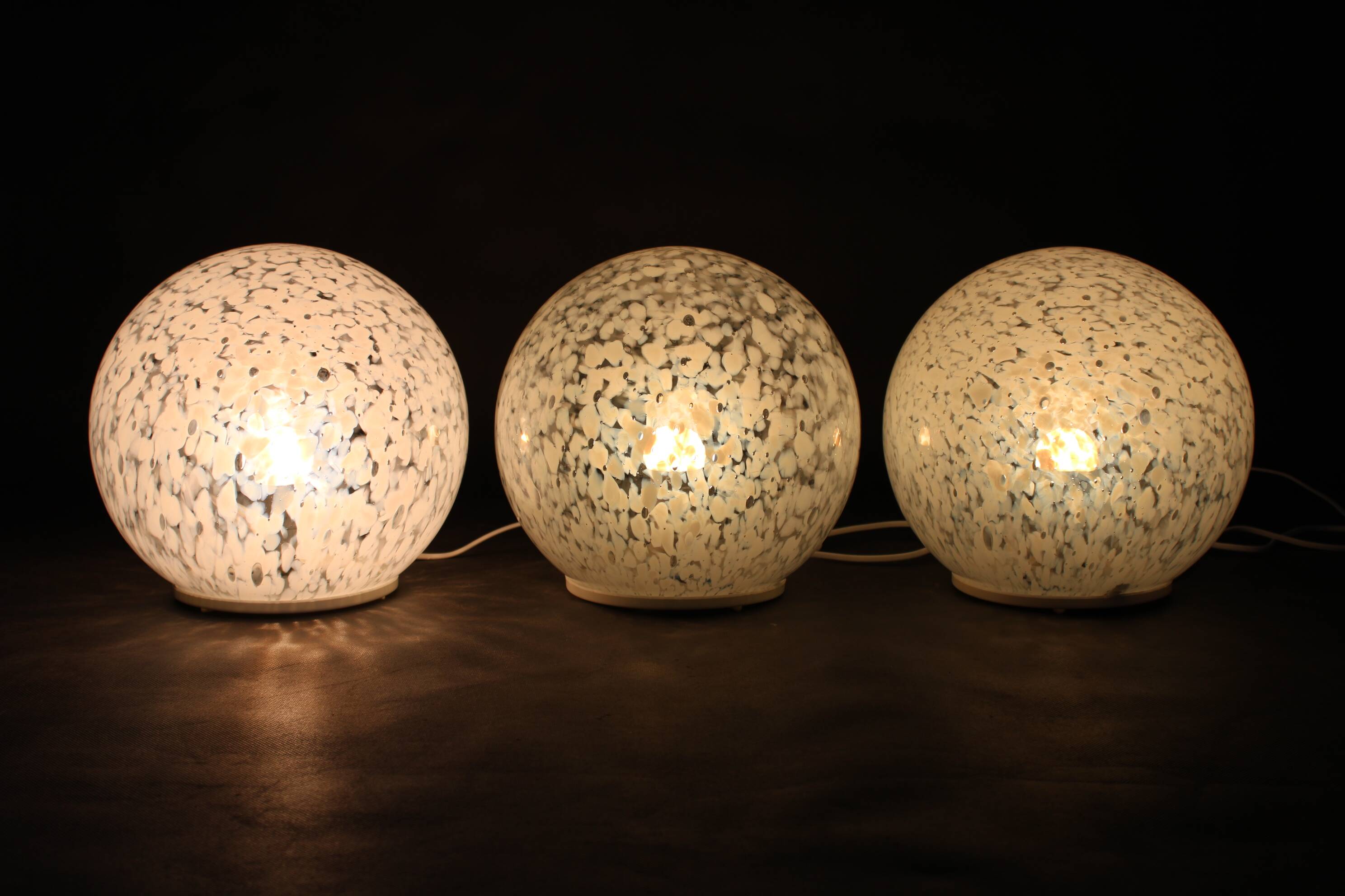 1980s Glass Globe Table Lamp , 3items available