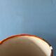 Orange ceramic West Germany floor lamp with dotted shade