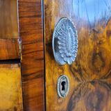 Art deco dining room sideboard in briar with upstand, 1940s