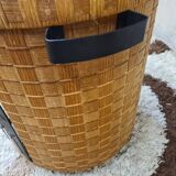 Vintage Rattan Brutalist Bar Cart