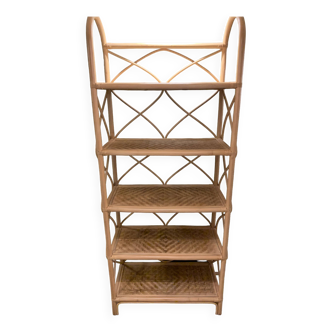 Étagère style vintage en rotin et bambou ⭐️