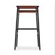 Jeu de 3 tabourets de bar Artisan contemporain en cuir cognac et métal noir