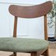 Chaise scandinave teck & tissu vert