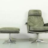 Sedia Swivel Highback Chair with matching ottoman by Horst Brüning for Cor, 1960s – Grey Leather