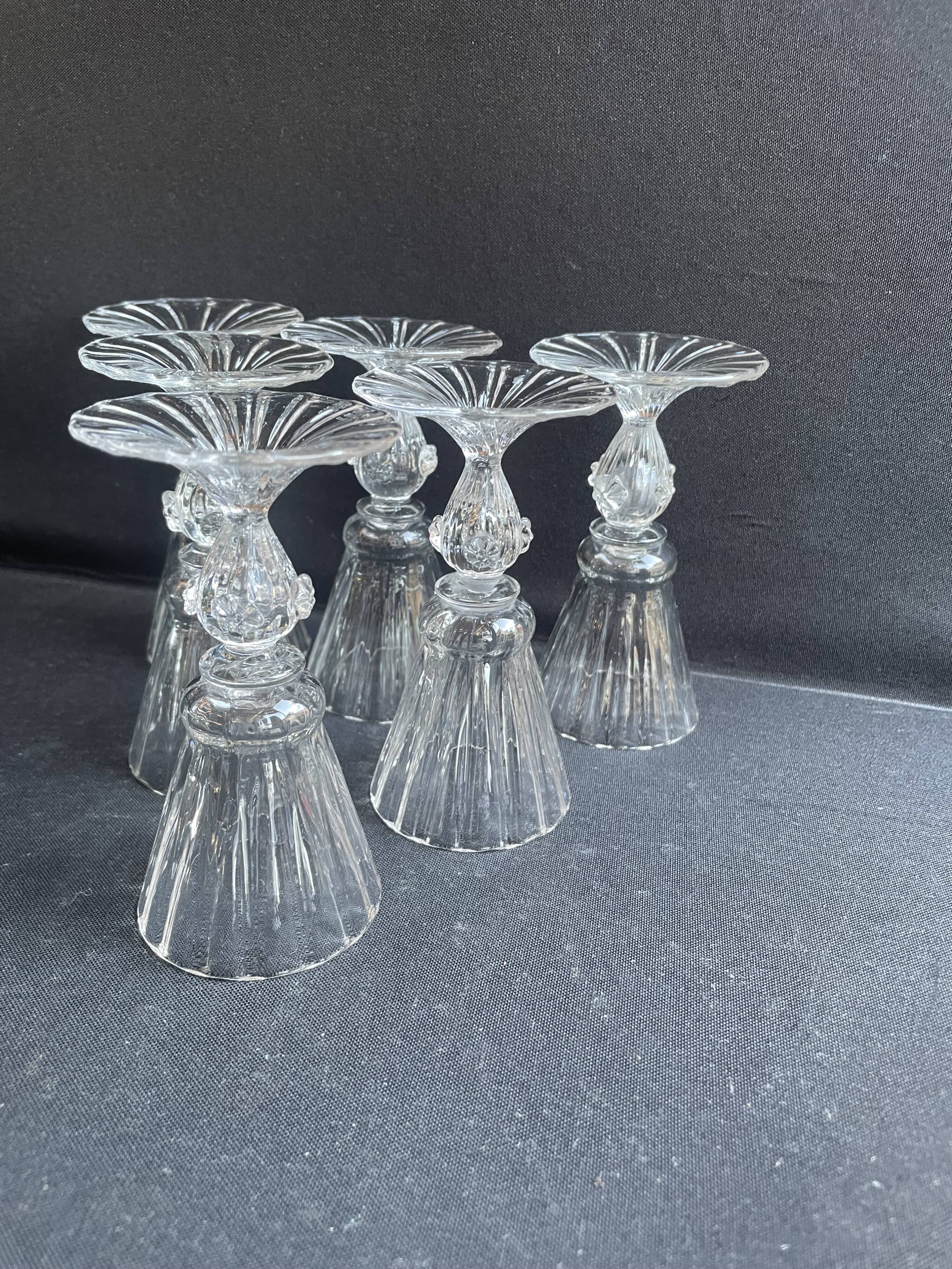 6 Daum Florentine service glasses – late 19th century