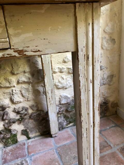 Antique wooden farmhouse table