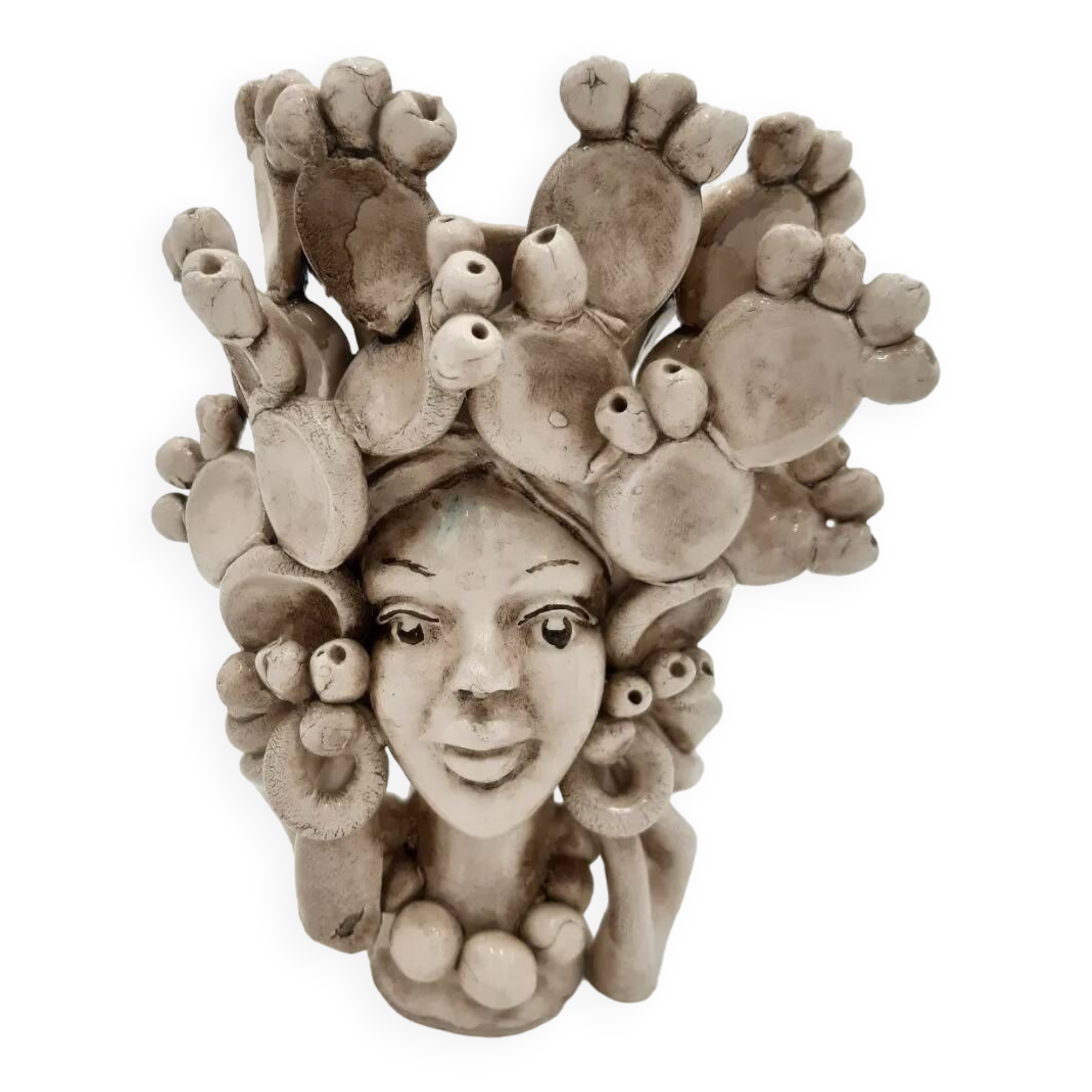 Caltagirone head vase ceramic italy