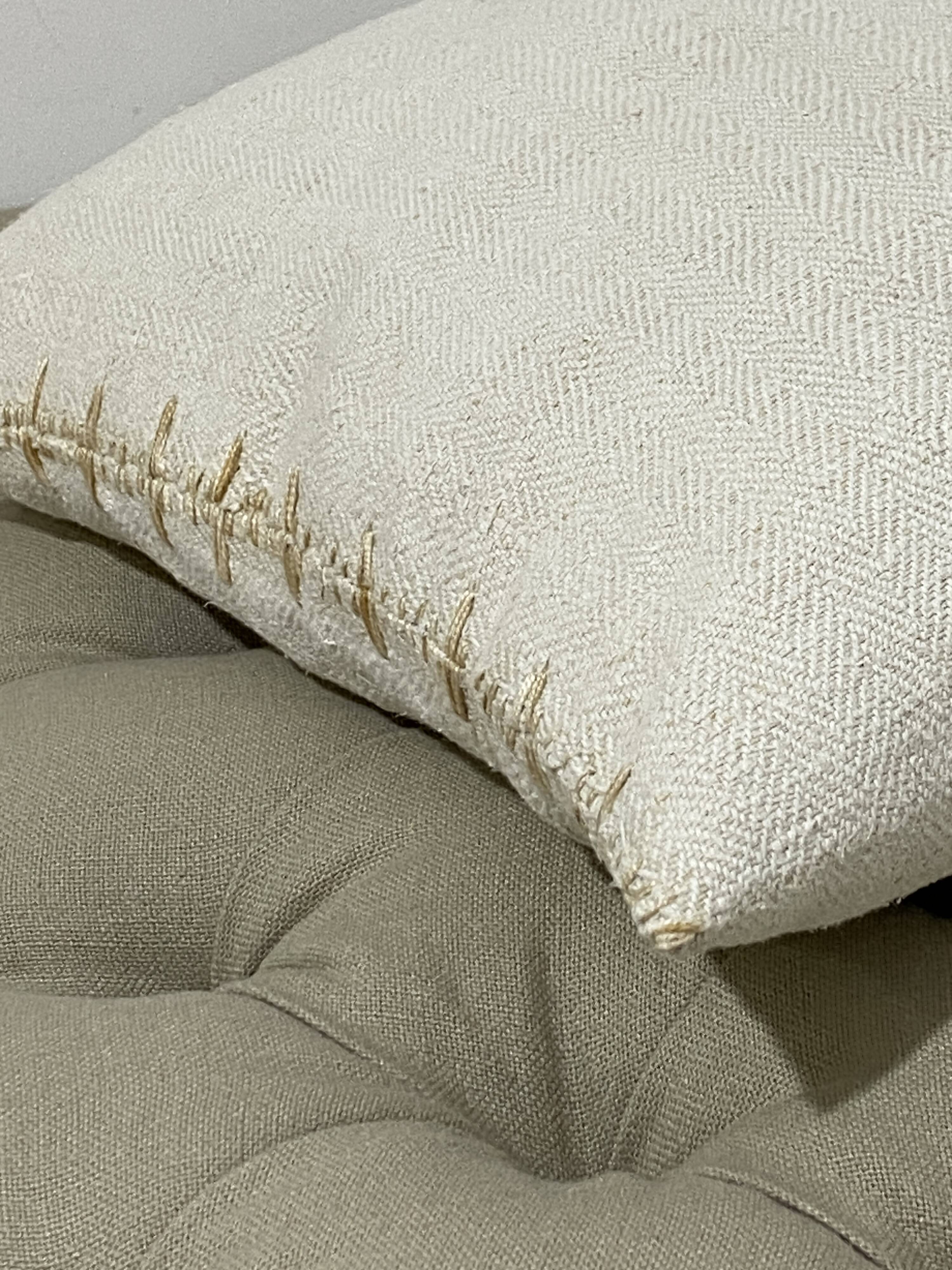 Kilim style cushion with hand embroidery