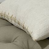 Kilim style cushion with hand embroidery