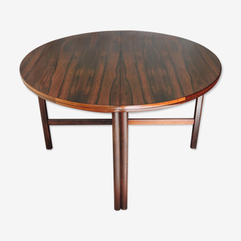 Round extendable rosewood dining table, 1960s
