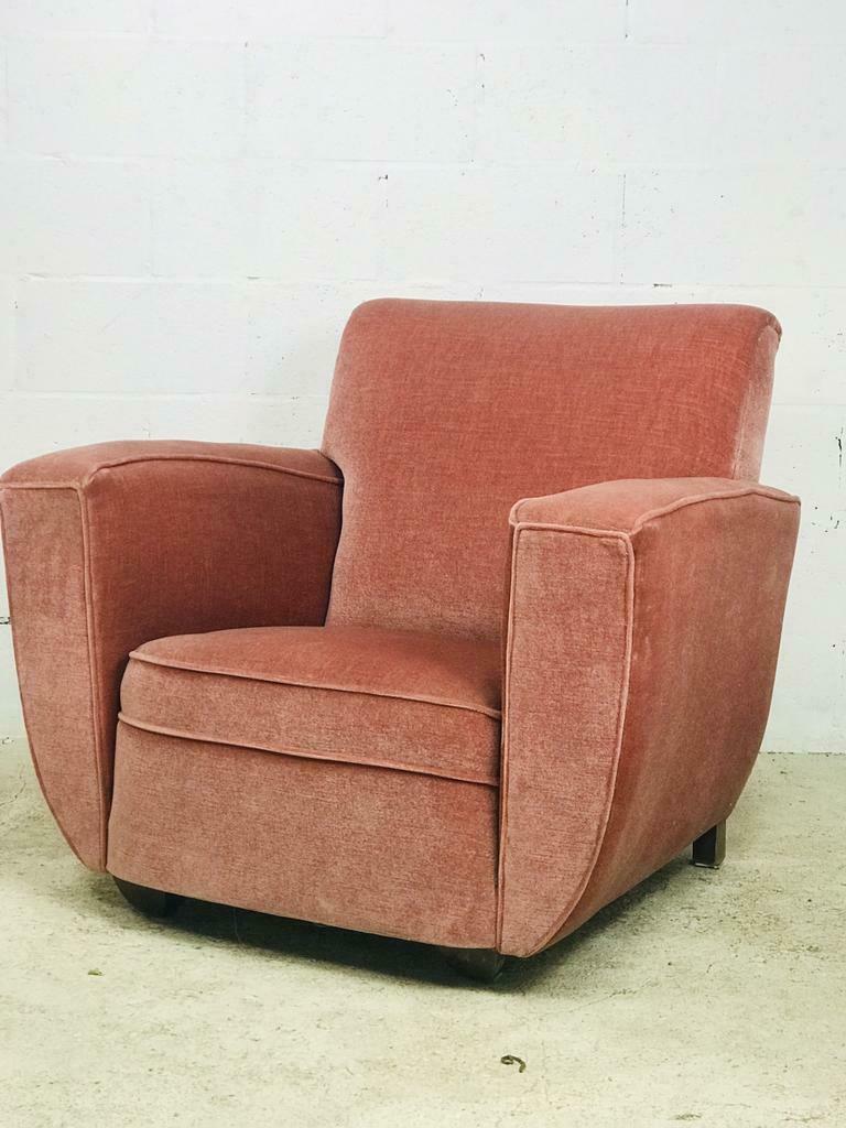 Vintage old pink single seat / armchair / club seat