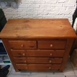 Commode 5 tiroirs en bois massif