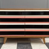 Pink Triple front Jiri Jiroutek sideboard for Interier Praha 1960s