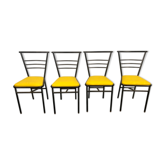 Lot vintage de 4 chaises design