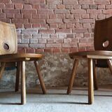 set of two brutalist chairs
