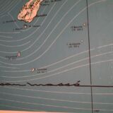 Map of the world Air France vintage Jean Massé 1970