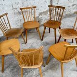 Set of 7 antique bistro chairs