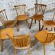 Série Lot de 7 anciennes chaises bistrot