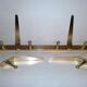 Original WHW Workshop HAGENAUER Vienna, Brass Wall Coat Rack + 2 Hooks
