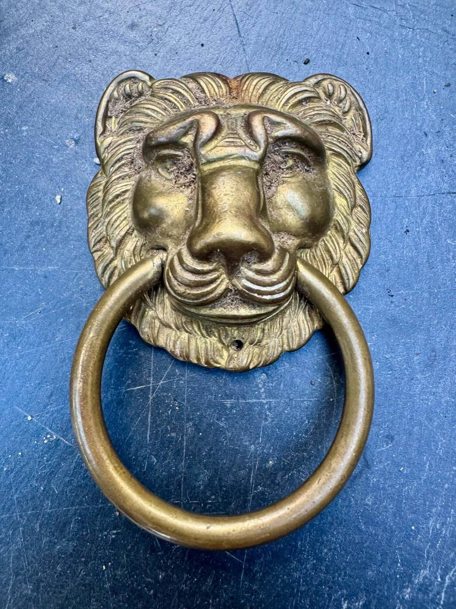 2 brass lion handles in Louis XIV style