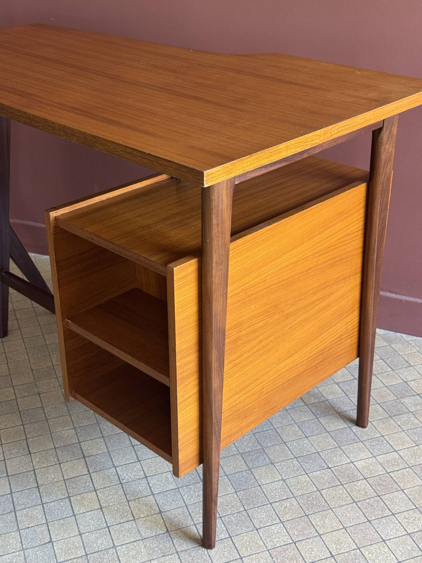Bureau vintage teck & acajou