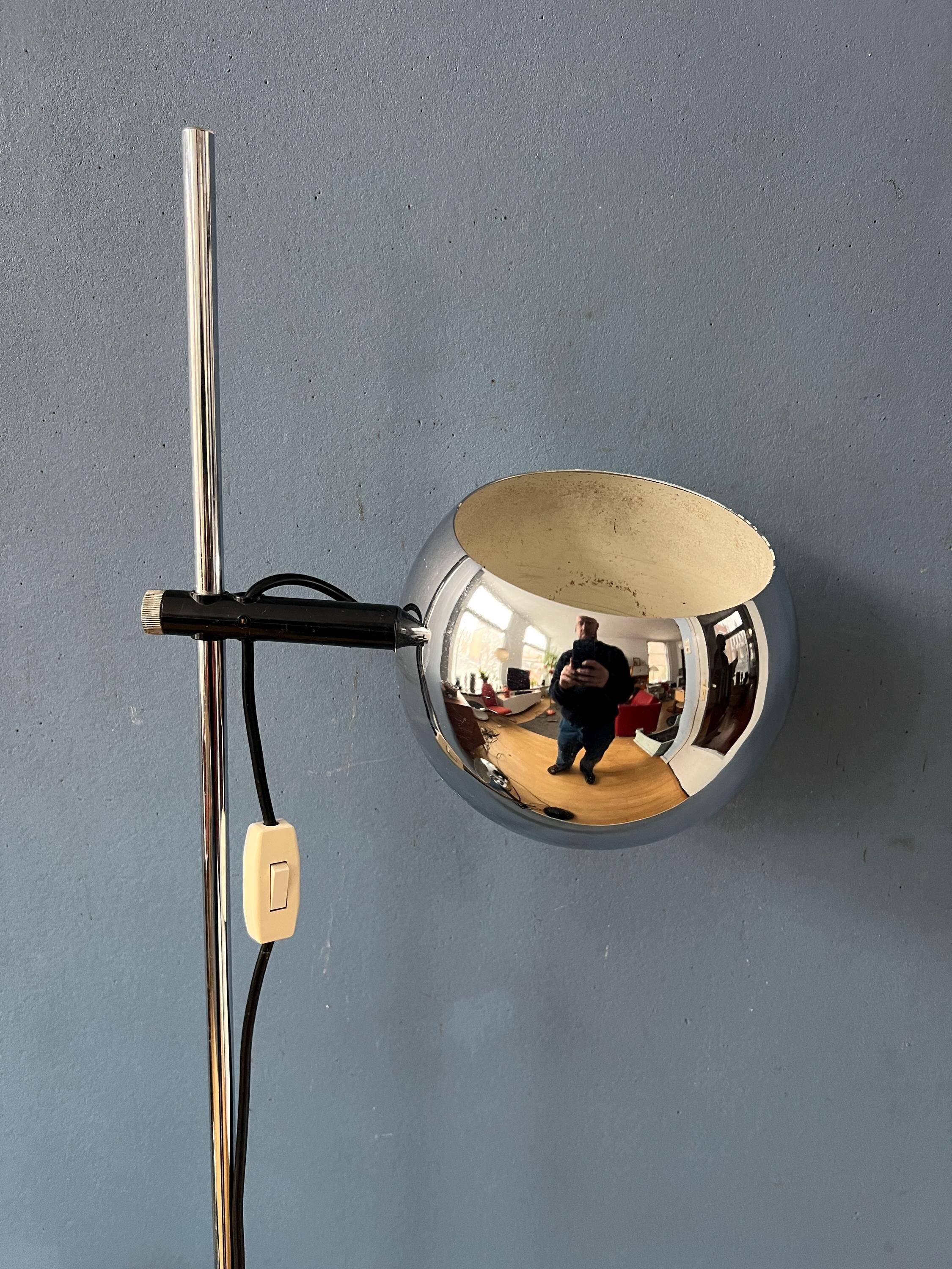 Chrome ball floor lamp Herda Mid-Century 1970s