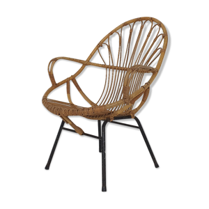 fauteuil en rotin et - 1950