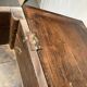 Large antique oak chest with turned legs