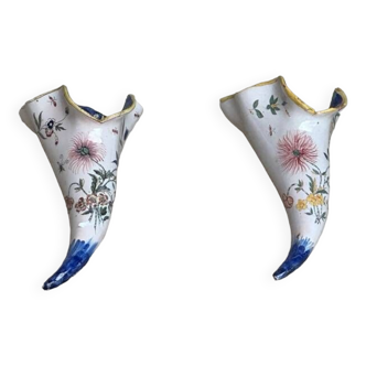 Pair of earthenware flower vases
