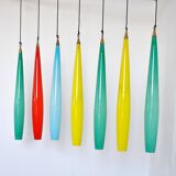 Suspended Murano glass lamp layered by Alessandro Pianon, 1960s.