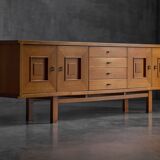 Brutalist Oak Buffet, Belgium, 1960s