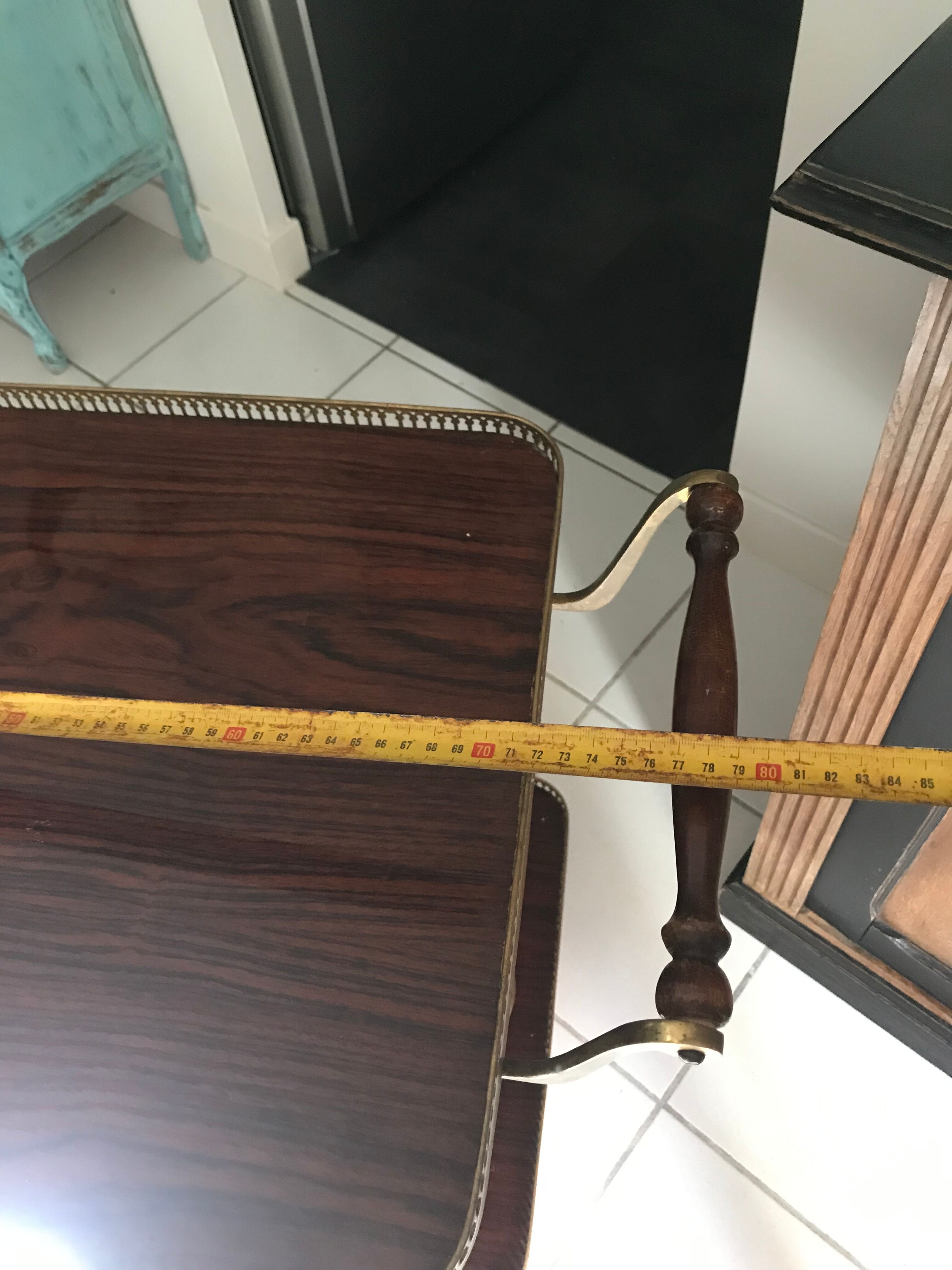 Rolling service wood and brass