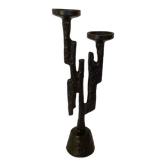 Brutalist cast iron candelabra candle holder Germany