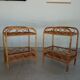 Lot de tables de chevet en rotin