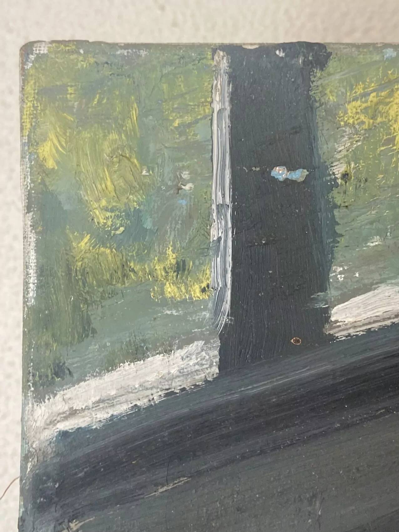 Oil painting on canvas, still life with glasses, 1950s