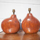 Paire de lampes terre cuite émaillé