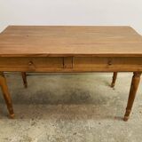 Old walnut farm table with pulls