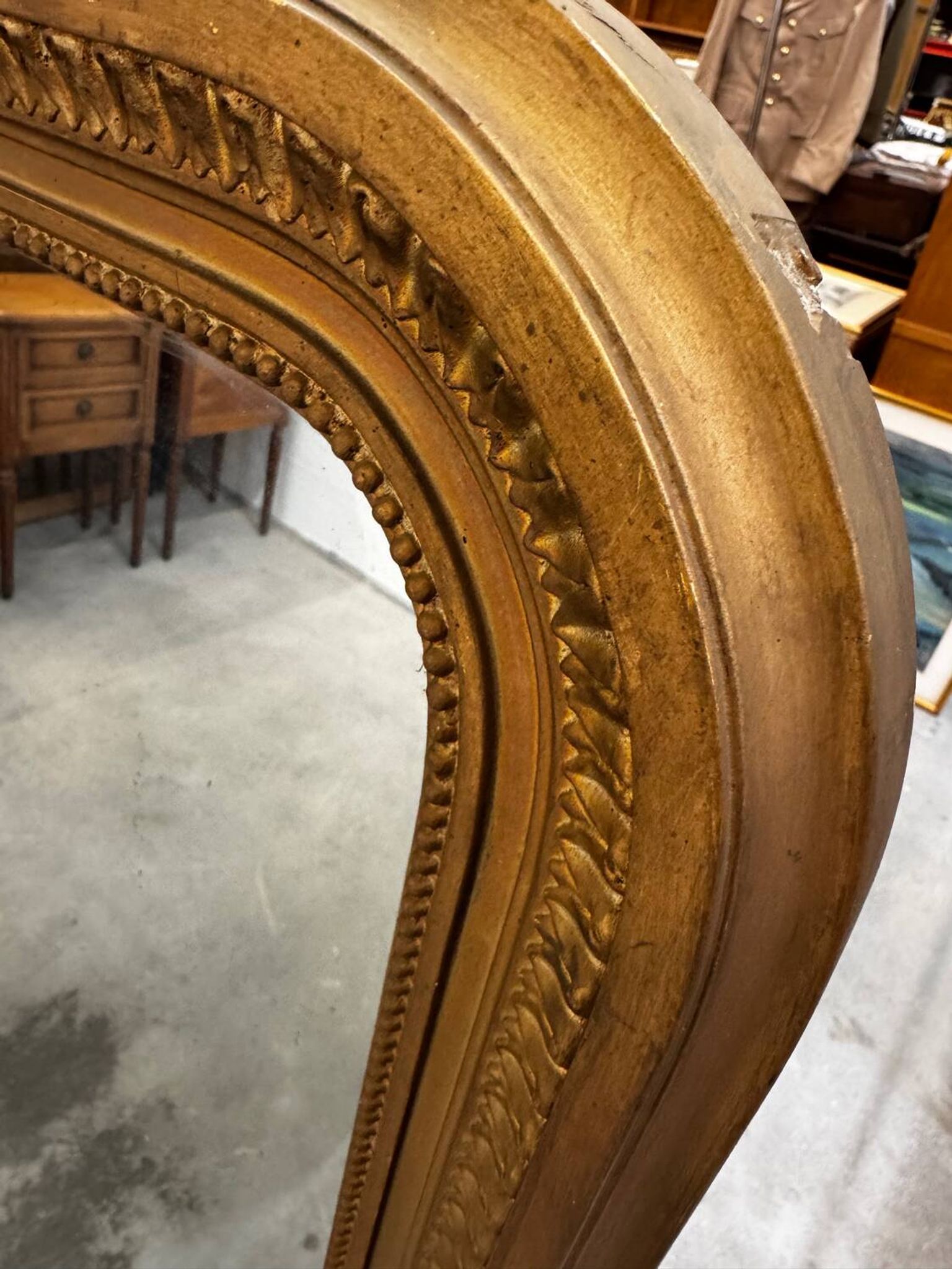 Miroir Grand format Louis Philippe bois doré