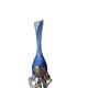 glass paste vase signed, bronze mount