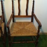Pair of provençal walnut armchairs