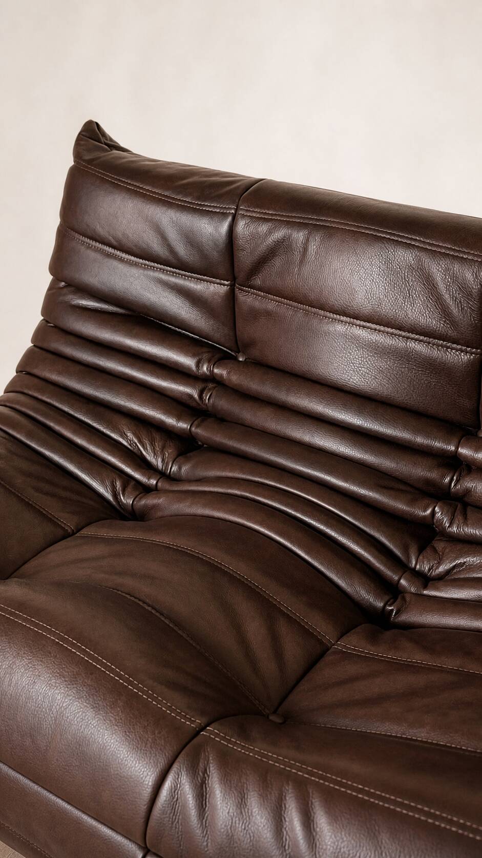 Set 2 canapés 2 places  michel ducaroy / ligne roset cuir marron