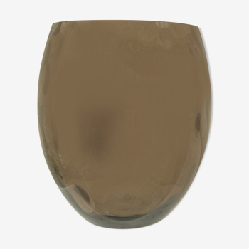 Brown empoli vase with vintage pattern