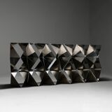 Séparateur de pièce / bibliothèque en acier inoxydable par Manfredo Massironi pour Arrmet