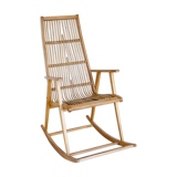 Rocking chair mid-century en rotin Allemagne 1960s